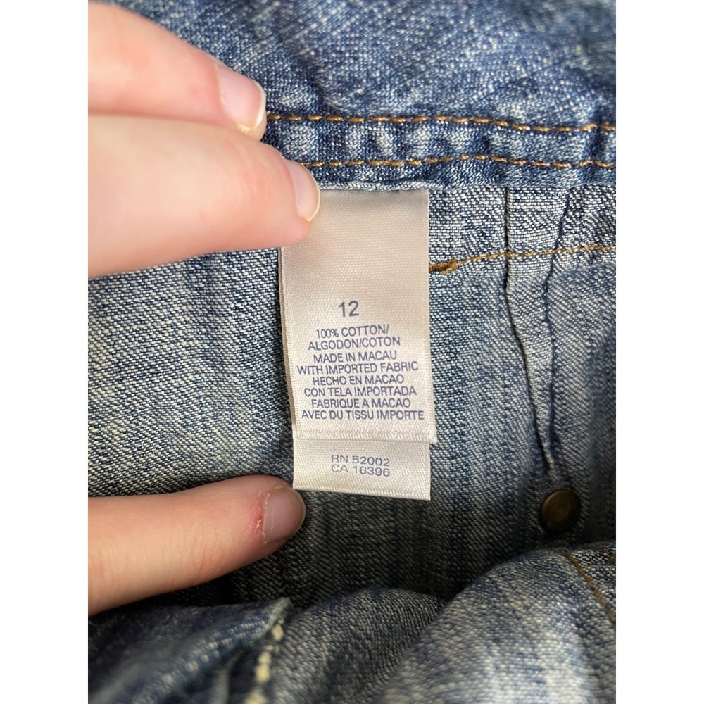 TINT Denim Maxi Skirt Womens 12 Medium Wash Long Utility Y2K Coquette Minimalist - Picture 8 of 10